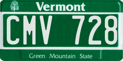 VT license plate CMV728