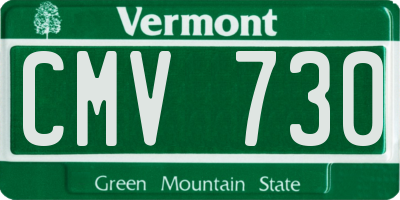VT license plate CMV730