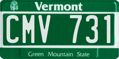 VT license plate CMV731