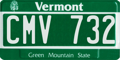 VT license plate CMV732