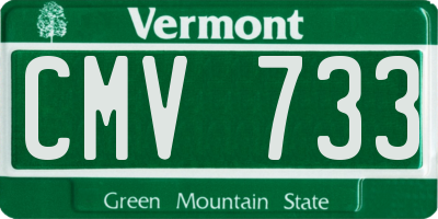 VT license plate CMV733