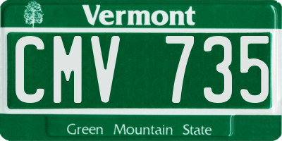 VT license plate CMV735