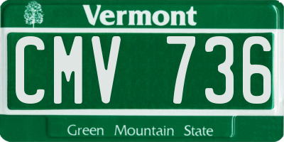 VT license plate CMV736