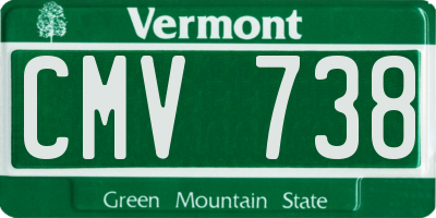 VT license plate CMV738