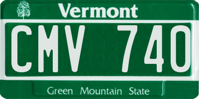 VT license plate CMV740