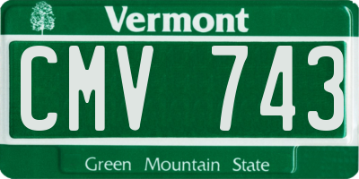 VT license plate CMV743