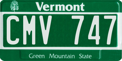 VT license plate CMV747