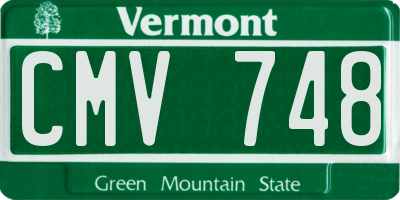 VT license plate CMV748