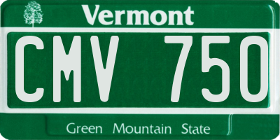 VT license plate CMV750