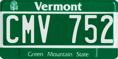 VT license plate CMV752