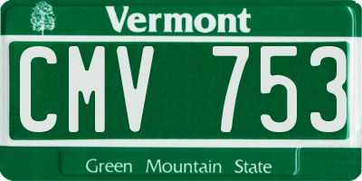 VT license plate CMV753