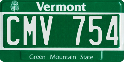 VT license plate CMV754