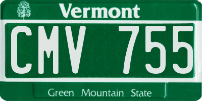VT license plate CMV755