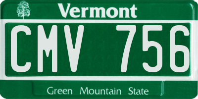 VT license plate CMV756