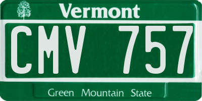VT license plate CMV757
