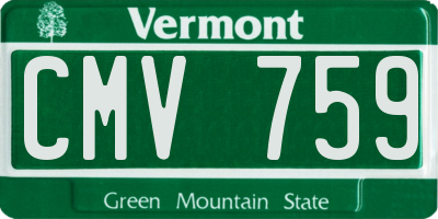 VT license plate CMV759