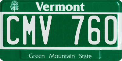 VT license plate CMV760