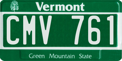 VT license plate CMV761