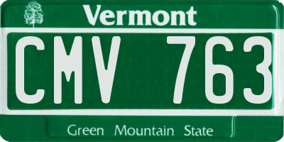 VT license plate CMV763