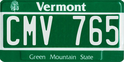 VT license plate CMV765