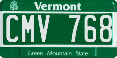VT license plate CMV768