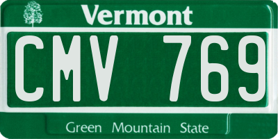VT license plate CMV769