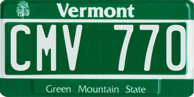 VT license plate CMV770