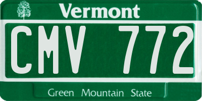 VT license plate CMV772