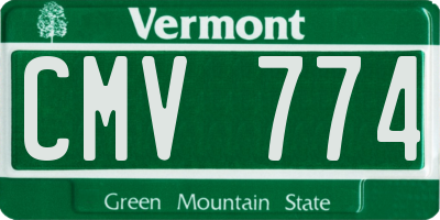 VT license plate CMV774