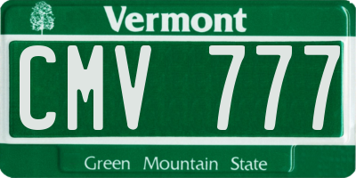 VT license plate CMV777