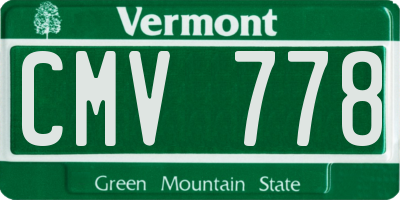 VT license plate CMV778