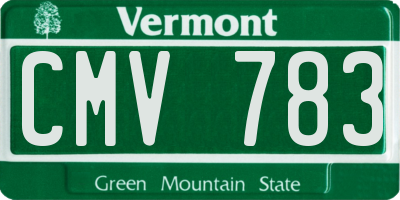VT license plate CMV783