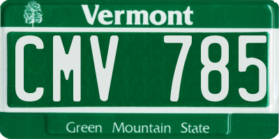 VT license plate CMV785