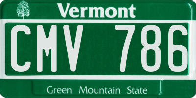 VT license plate CMV786