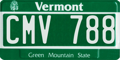 VT license plate CMV788