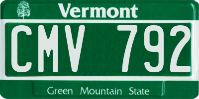 VT license plate CMV792