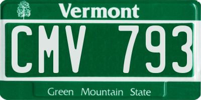 VT license plate CMV793