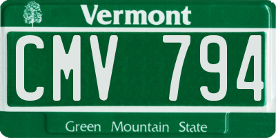 VT license plate CMV794
