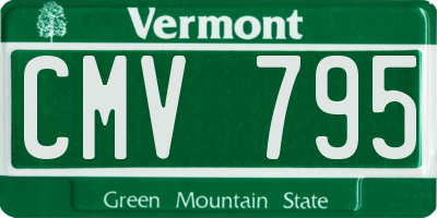 VT license plate CMV795