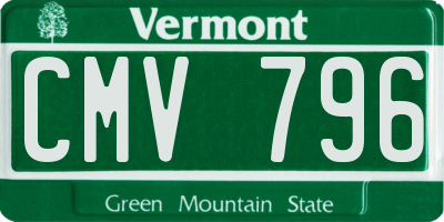 VT license plate CMV796