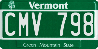 VT license plate CMV798