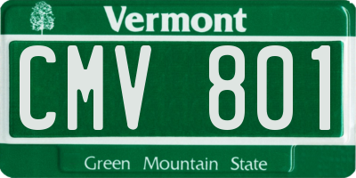 VT license plate CMV801