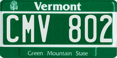 VT license plate CMV802