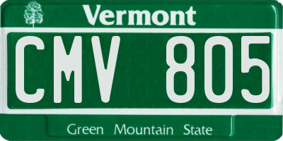 VT license plate CMV805