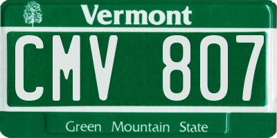 VT license plate CMV807
