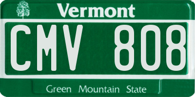 VT license plate CMV808