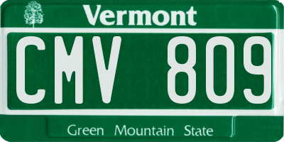 VT license plate CMV809