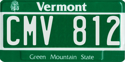 VT license plate CMV812
