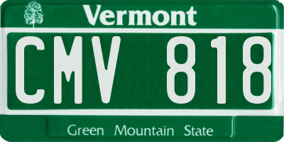 VT license plate CMV818