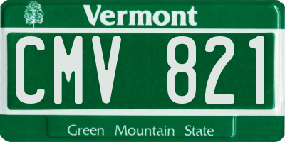 VT license plate CMV821